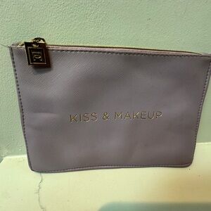 Danielle Creation Kiss & Makeup Lavender Makeup Pouch with Gold Accents